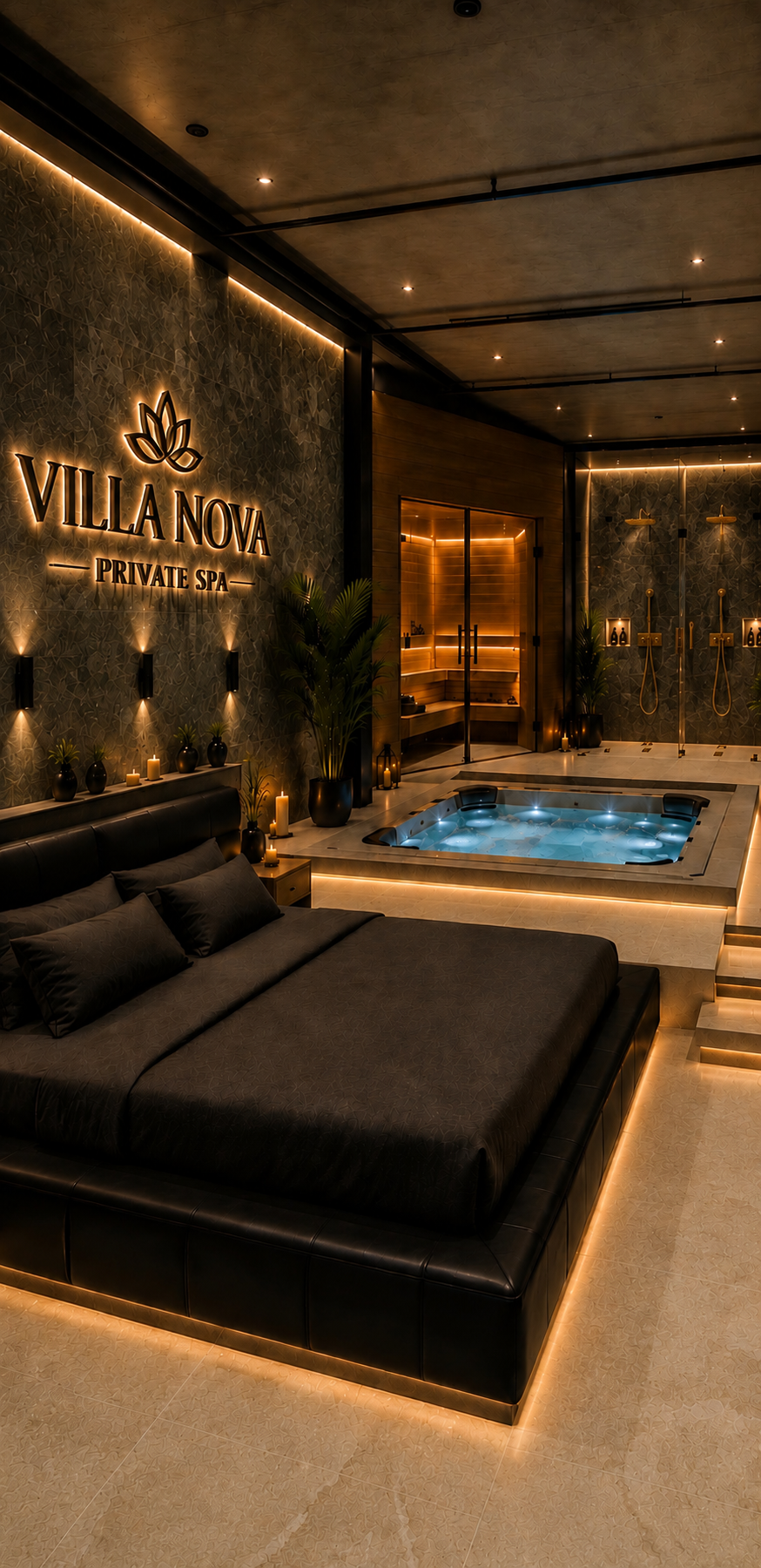 Jacuzzi & warm ambient licht